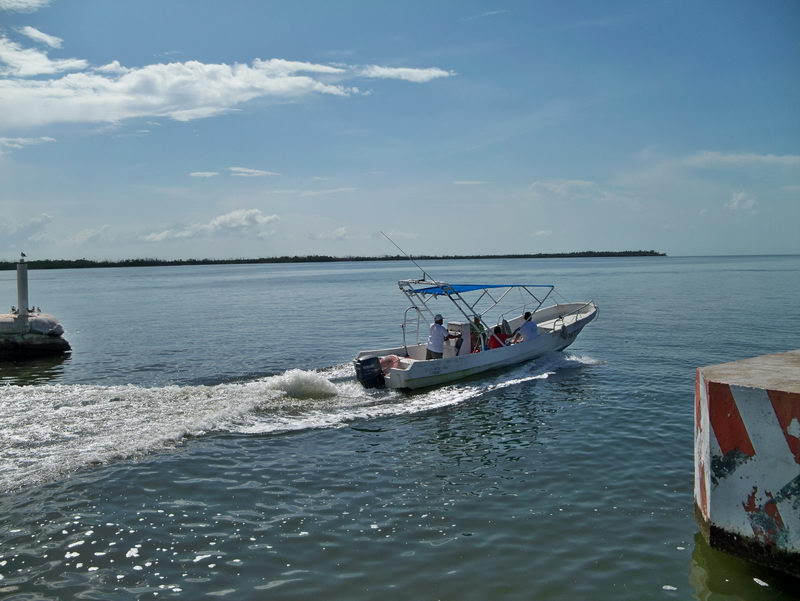 Boats to cross Holbox Island
