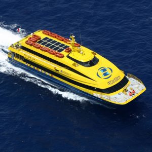 Speed boat Crossing Cozumel Island